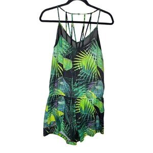 Fabletics Romper Size M Women's Tropical Rainforest Multicolor Strappy Fitness